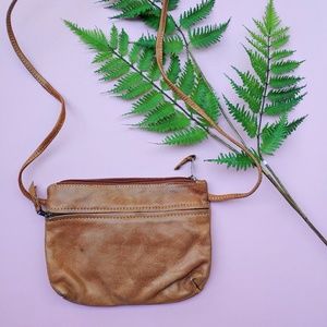 Vintage small leather crossbody bag